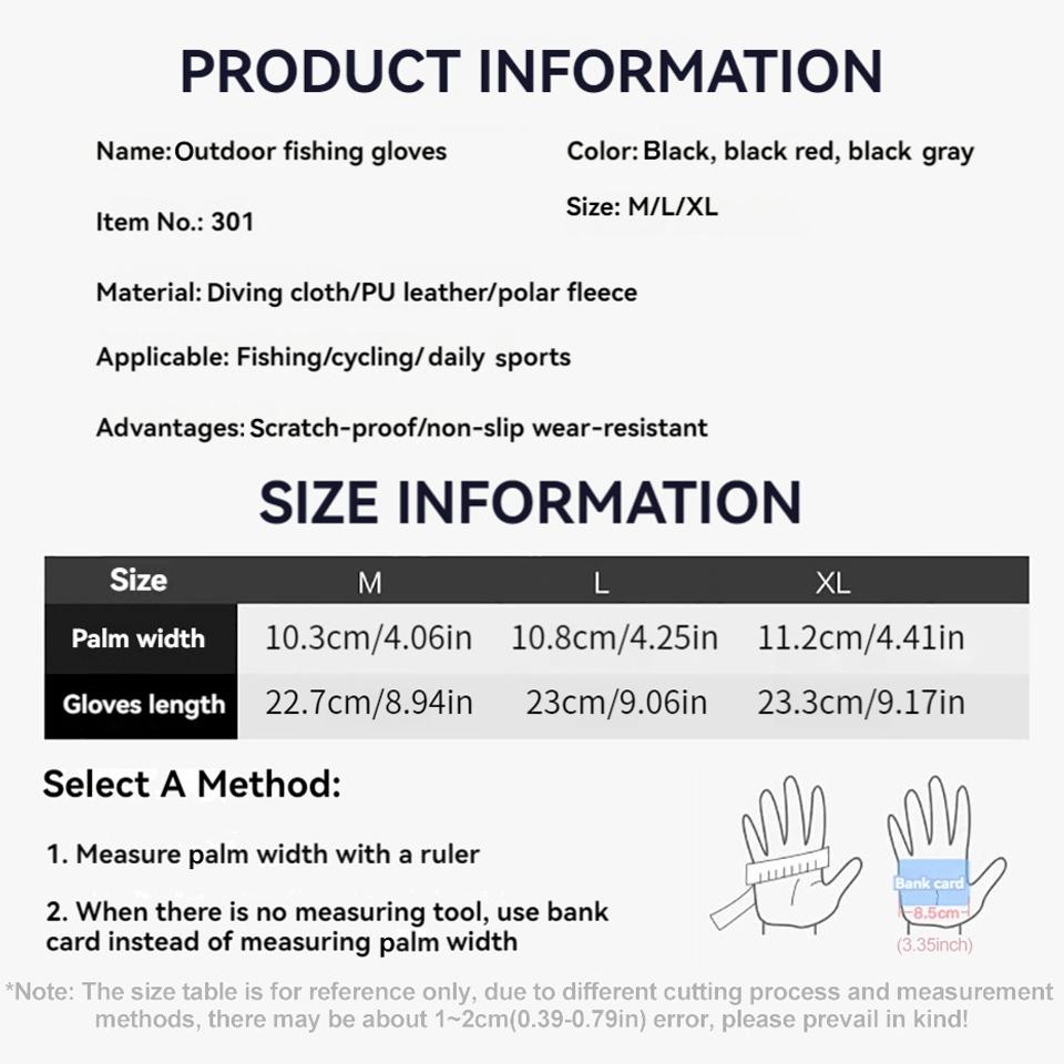 Getinfit Anti-Slip Fishing Gloves Winter Outdoor Thickening Wear-Resistant Flip Fingers Fishing Cycling Rock Climbing Gloves