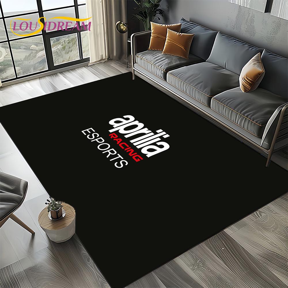 

Логотип гоночного автомобіля Aprilia Килим для мотоцикла для спальні, вітальні, дому, прикраса дивана, дитячий ігровий декор, килимок для підлоги, подарунок 60*90cm