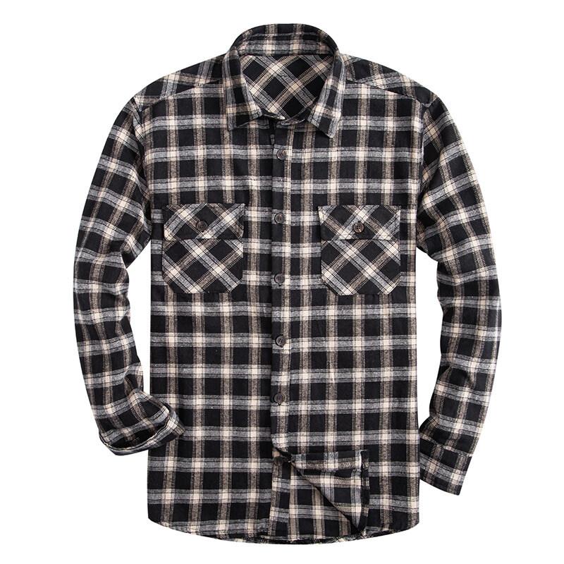 Fashion Casual Versatile Simple Plaid Tooling Long Sleeve Shirt Trendy Shirt Youth