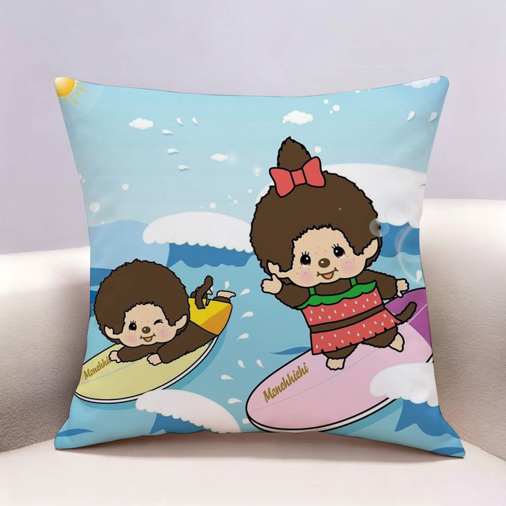 MMonchhichi New Doublesided print Pillow Case Pattern Printed Pillowcase For Living Room Sofa Cushion Cover
