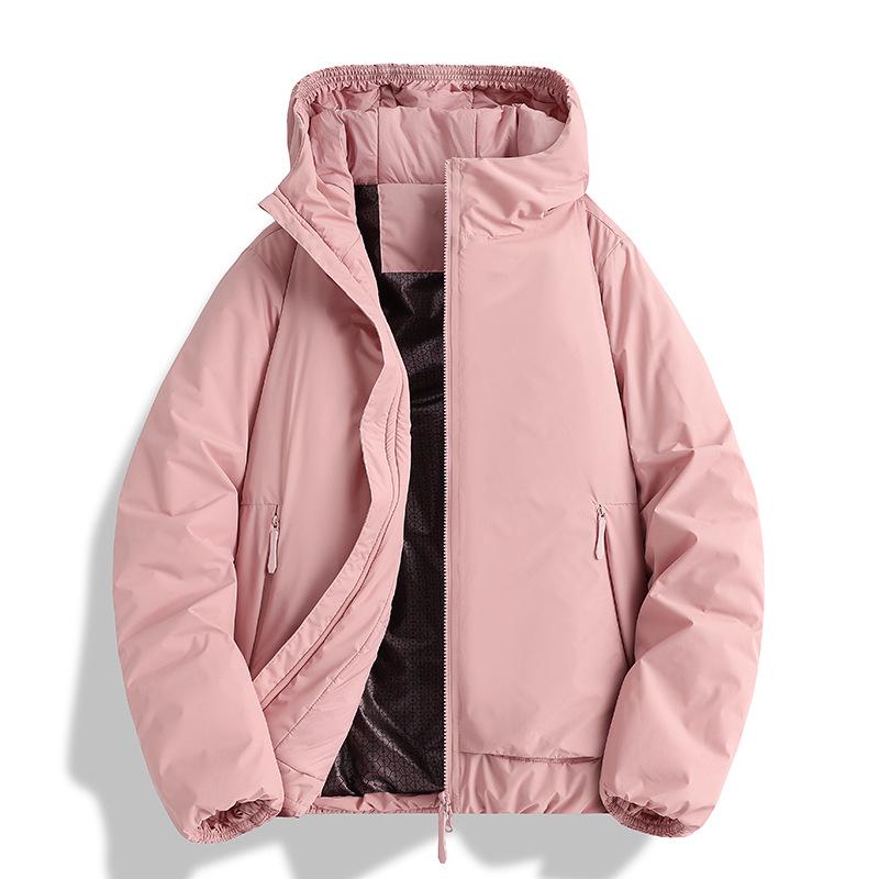 Men's Winter Solid Color Hooded Puffer Jacket - American Trendy Brand: New Arrival, Warm, Thick, Loose Fit