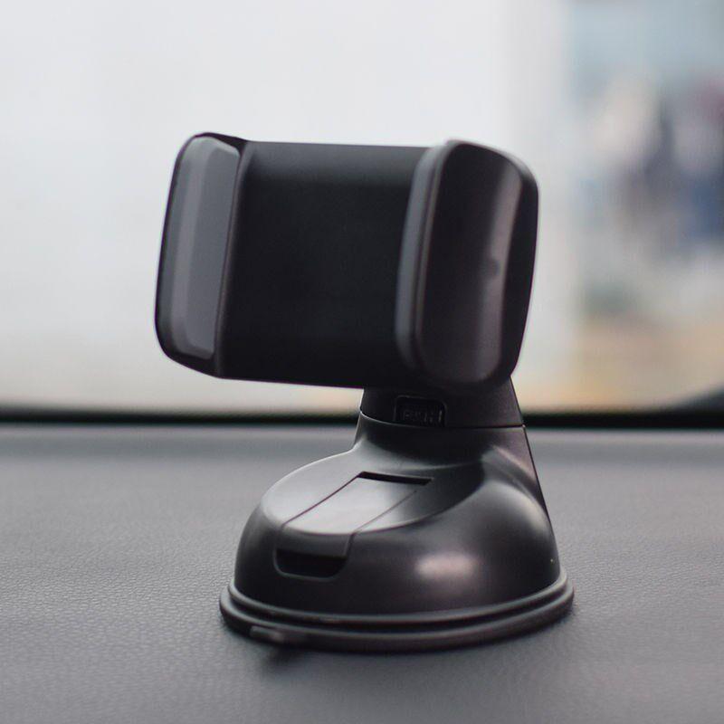 

Mobile Phone Car Mount with Suction Cup for Windshield and Dashboard, Universal In-Car Support for Navigation Black Gray