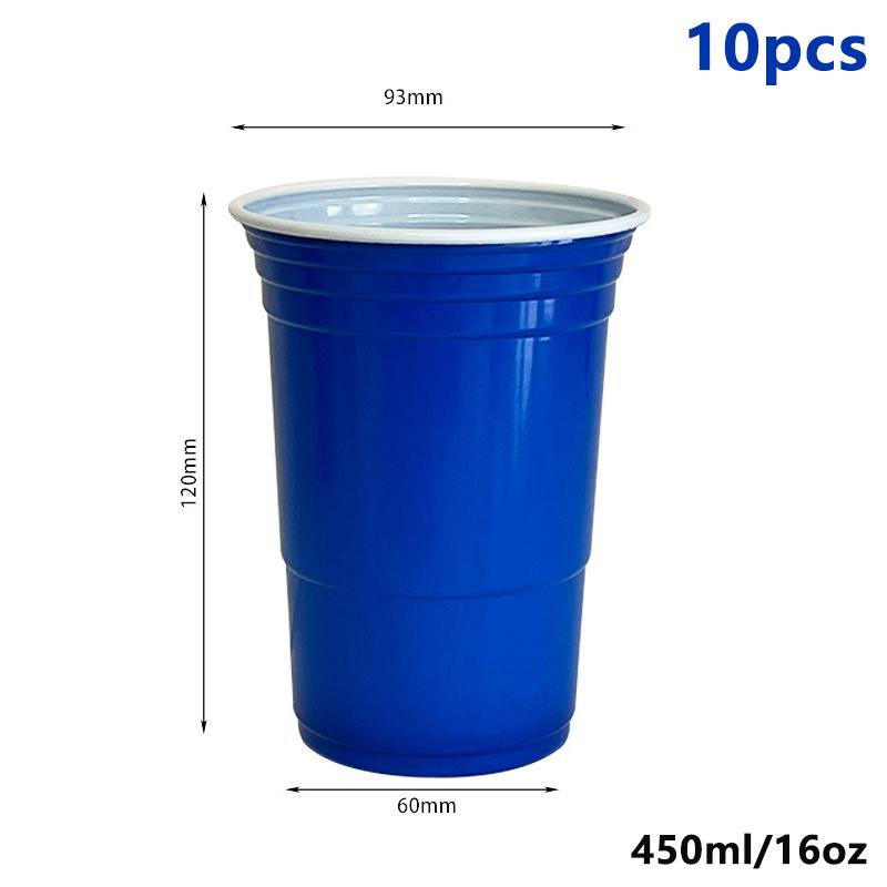 10Pcs 450Ml Colorful Disposable Plastic Cup Beer Pong Cup Redcups Cup For Graduation Party Or Bar Game Company Party