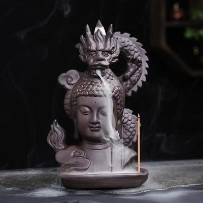 Creative Dragon Tathagata Backflow Incense Burner - Sandalwood & Agarwood Aromatherapy, Indoor Home Decor.