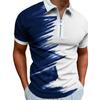 Men's Zipper Summer T-shirt, 3D Abstract Printed Golf Club, Zipper Short Sleeve Top, Fashion Clothing