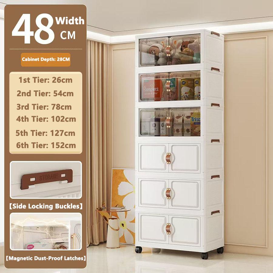 Faltbarer Aufbewahrungsschrank Wandmontage Klappbarer Spind Kompakter Organizer für Zuhause und Büro mit verstellbaren Regalen in Weiß/Grau