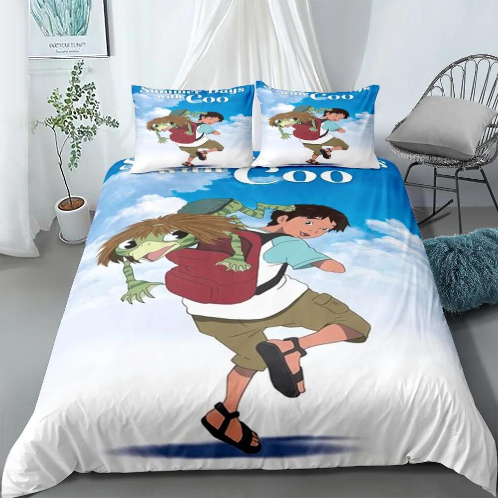 Summer Days with Coo Duvet Cover Set Without Sheet King Queen Double Full Twin Single Size Bed Linen Set