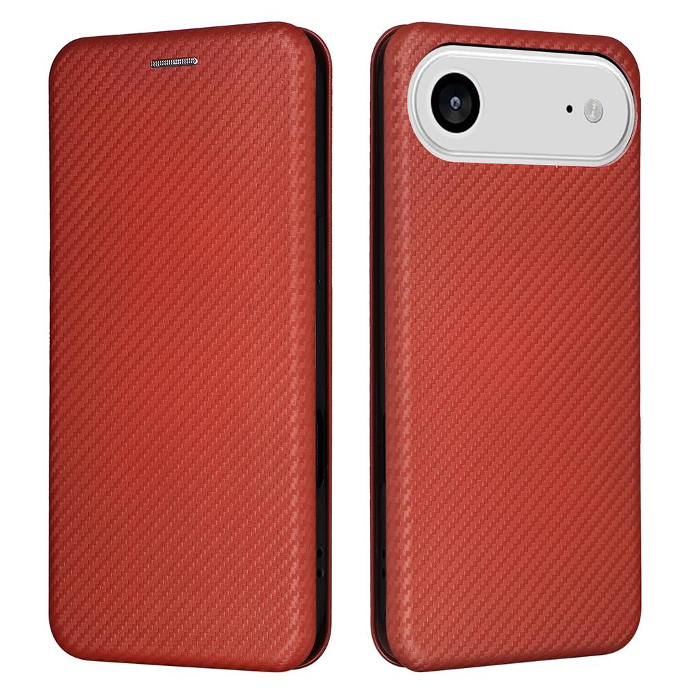For iPhone 17 Air Case Carbon Fiber Texture Drop-Proof PU Leather Phone Cover