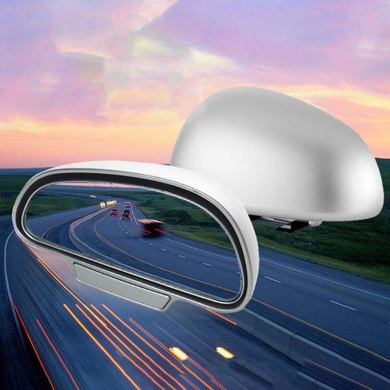 Car Blind Spot Reversing Parking Auxiliary Mirror Waterproof High Defination Glass Convex Rearview Wide Angle Adjustable
