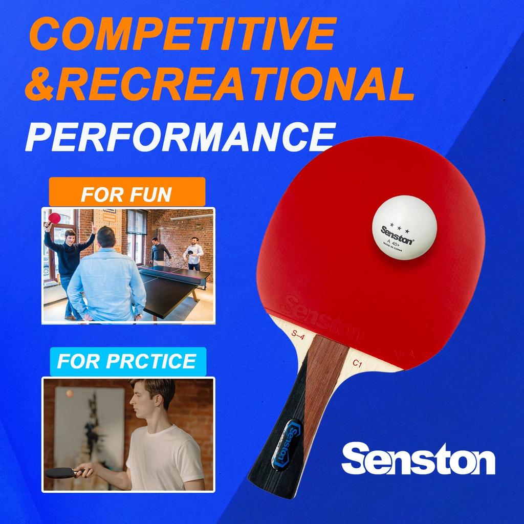 Senston Table Tennis Set with 2 1 Portable and 3 Ping Pong Balls for and Advanced Perfect for Training and Competition Rackets, Bag, Beginners,