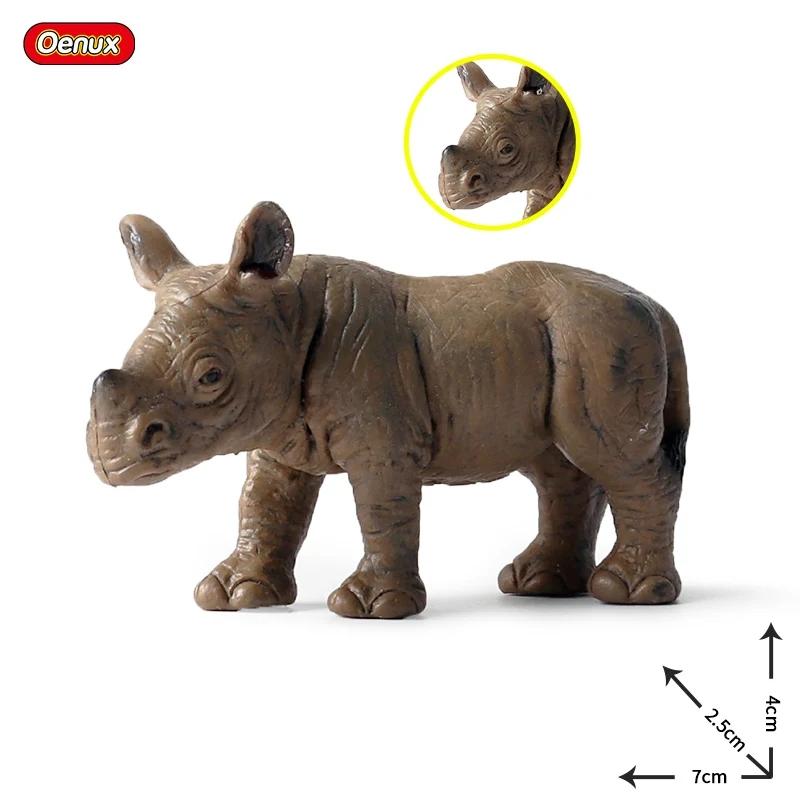 Oenux Modello Animale Selvatico di Simulazione Rinoceronte Rinoceronte Ippopotamo Ippopotamo PVC Ornamento per la Casa Animale Giocattolo Educativo per Bambini Regalo