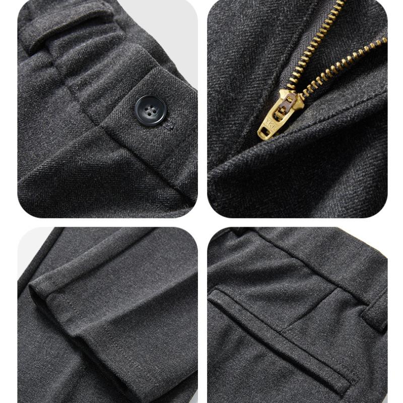 High-end Woolen Pants Men's Autumn and Winter Korean Style Small Trousers Men's Slim Drape Straight Casual Casual Suit Pants