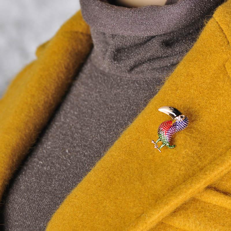 Blucome Broche oiseau rouge en émail, hibou, pic, accessoires pour vêtements, femmes et enfants, en alliage, corsages, épingles, bijoux