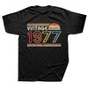 Novelty 1977 Vintage Retro Style T Shirts Tee Tops Round Neck ShortSleeve Fashion Tshirt Clothing Casual Basic Tshirts