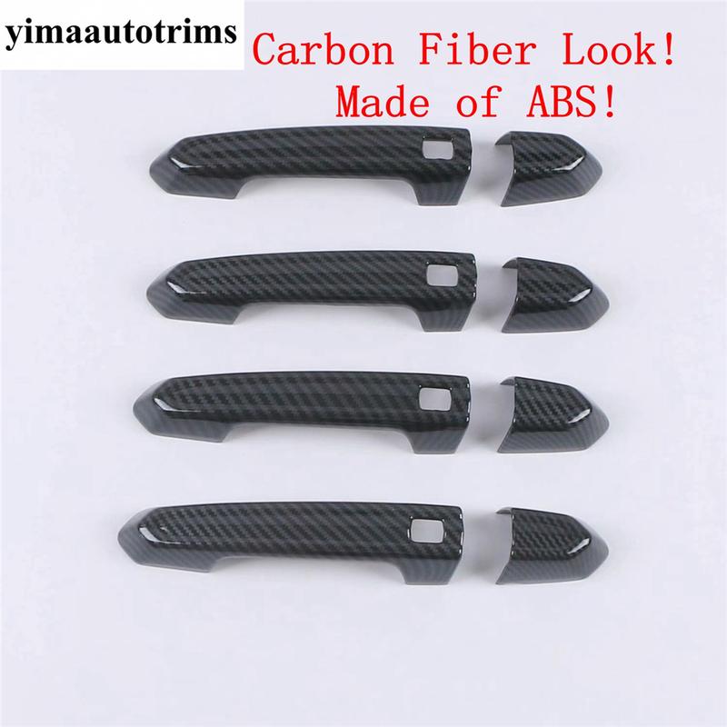 Car Outer Door Handle Protector Decoration Cover Trim ABS Carbon Fiber Accessories Exterior For Cadillac CT5 CT5-V  - 2024