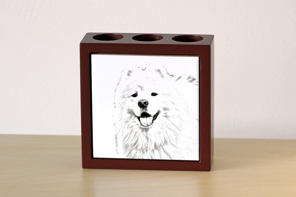 Samoyed, Bjelkier, Samoiedskaya Sobaka – Pen holder with a dog, desk organizer with a print | Art-Dog