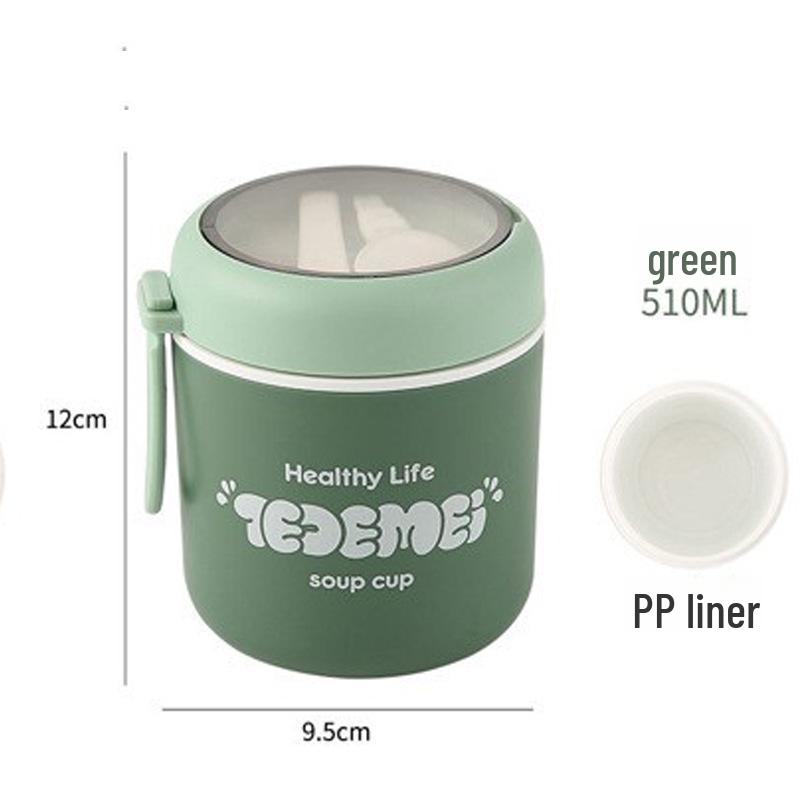 Creative Stainless Steel Insulated Soup and Cereal Cup - Portable Mini Meal Replacement Pot for Office Workers