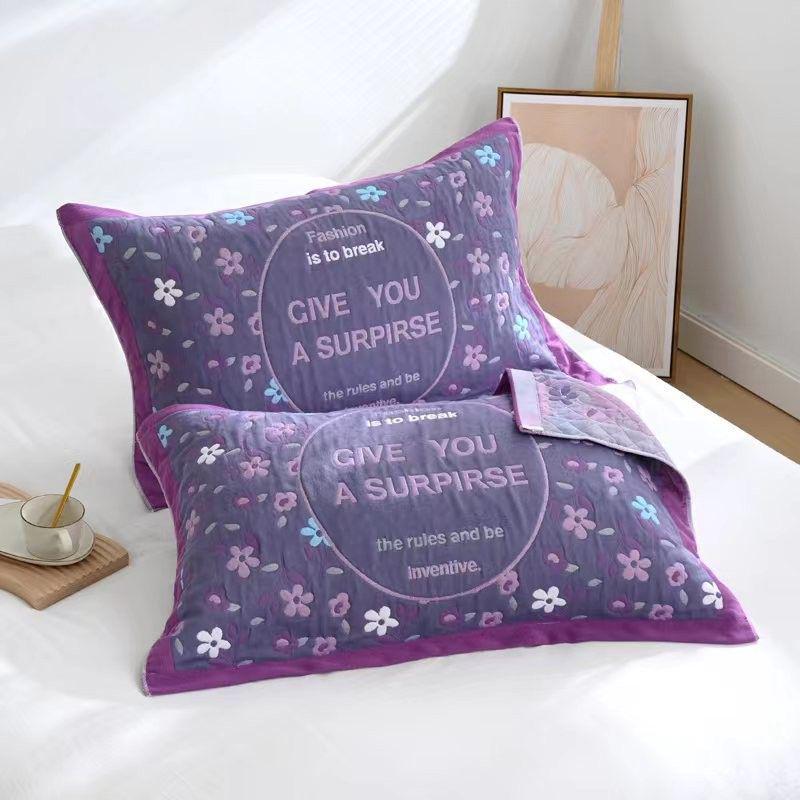 Yiwenwo Non-Slip Extra Large Cotton Gauze Pillowcase with Fixed Straps for Students & Adults