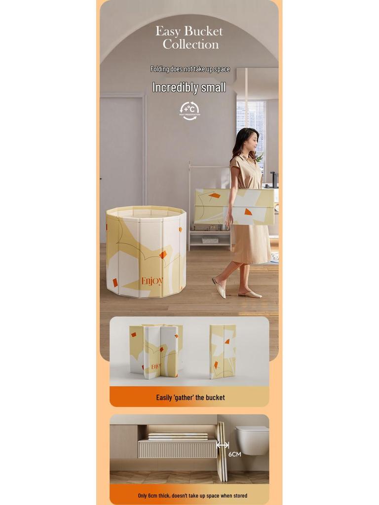 Durable Foldable Full-Body Bathtub - Extra Thick for Home Use