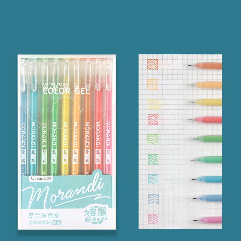 9 PCS Multi Color Neutral Needle Pen Morandi for Students Neutral Whole Needle Tube