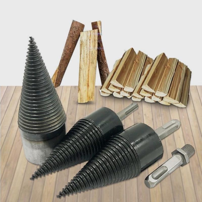 Wood Log Splitter Firewood Drill Bit Tool Steel Logs Splitters Electric Drills Bits Heavy Duty Screw Cone Driver Steel