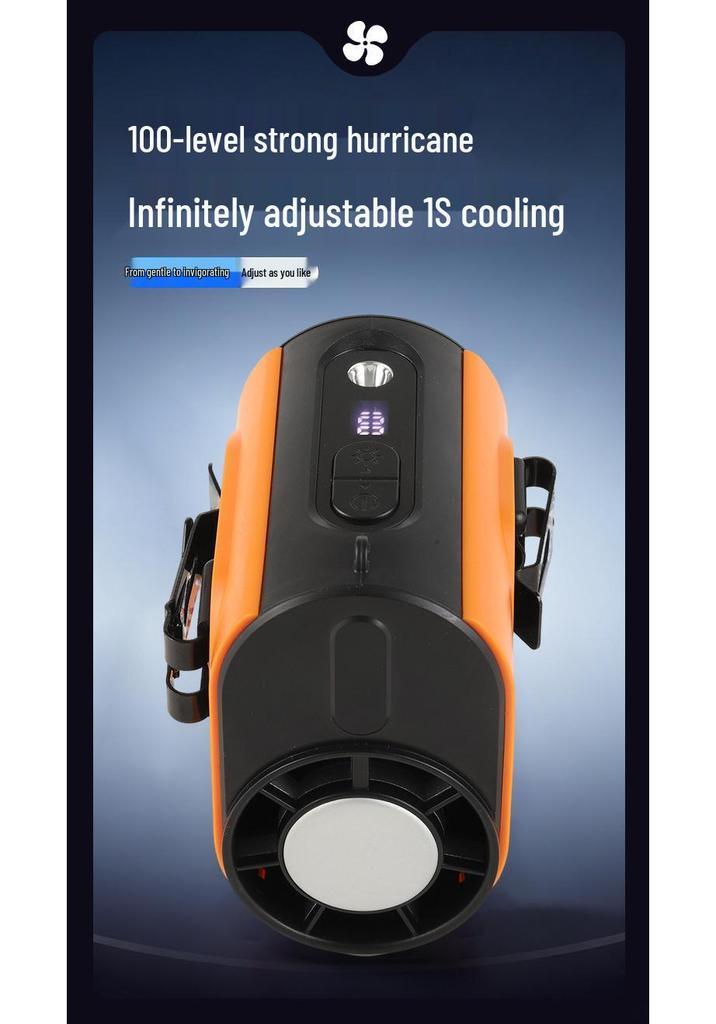 Portable Mini Waist Fan with Ice Pack & LED Light for Outdoor Use