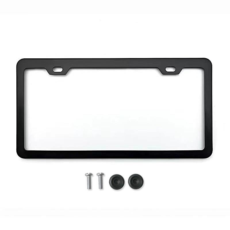 Support Noir Argenté Avec Vis Cadre Universel Plaque d'Immatriculation Américaine Accessoire Auto Fibre Couverture Plaque d'Immatriculation TAG Pour Avant Arrière