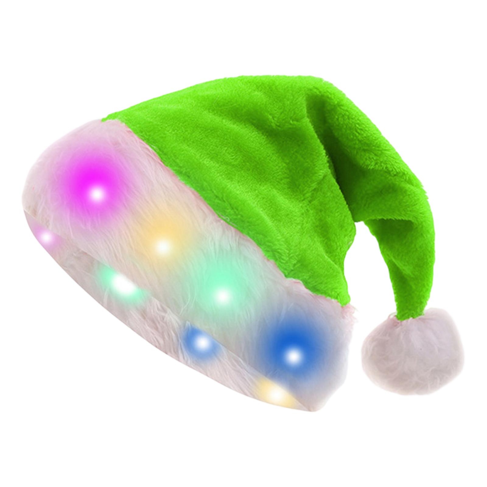 

Christmas Decoration Plush Light Up Led Santa Hat Santa Hat Christmas Supplies One Size