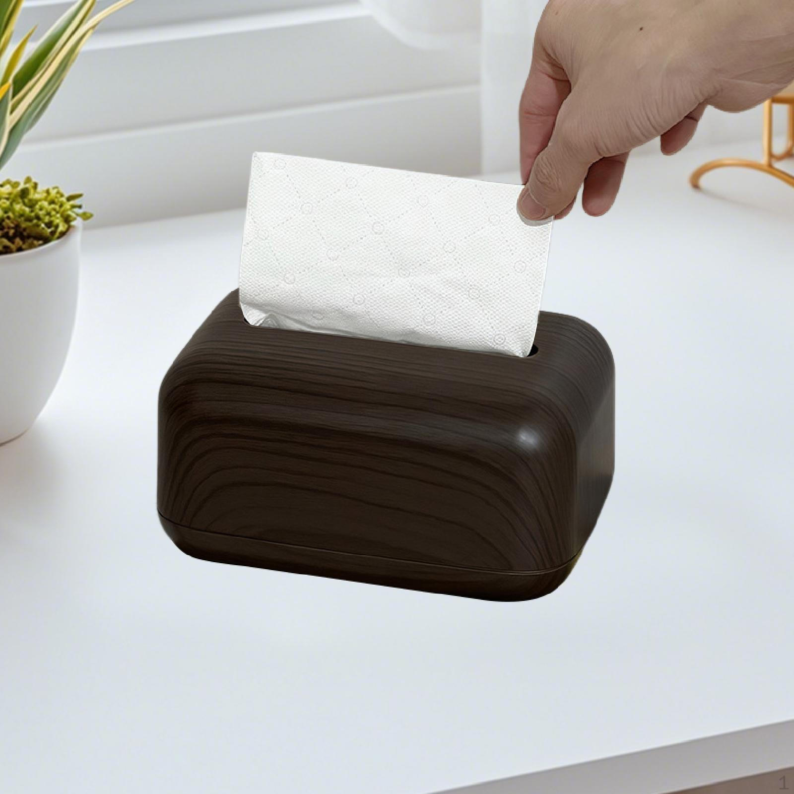 

Desktop Tissue Box, Organizer, Napkin Holder, Paper Storage Box for Bedside Tables Dark Color