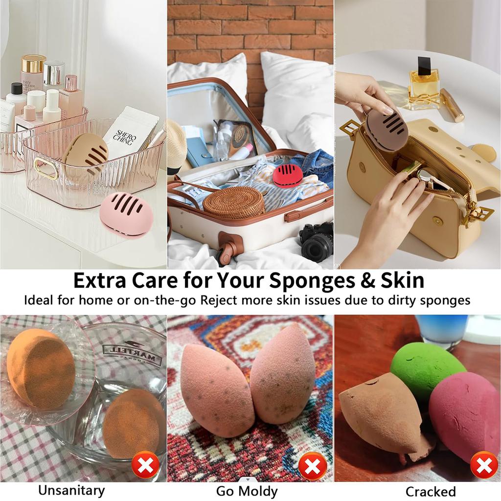 Premium 1PC Eco-friendly Silicone Porous Beauty Egg Storage Set Puff Storage Box Reusable Travel Portable Organizer.-zmt