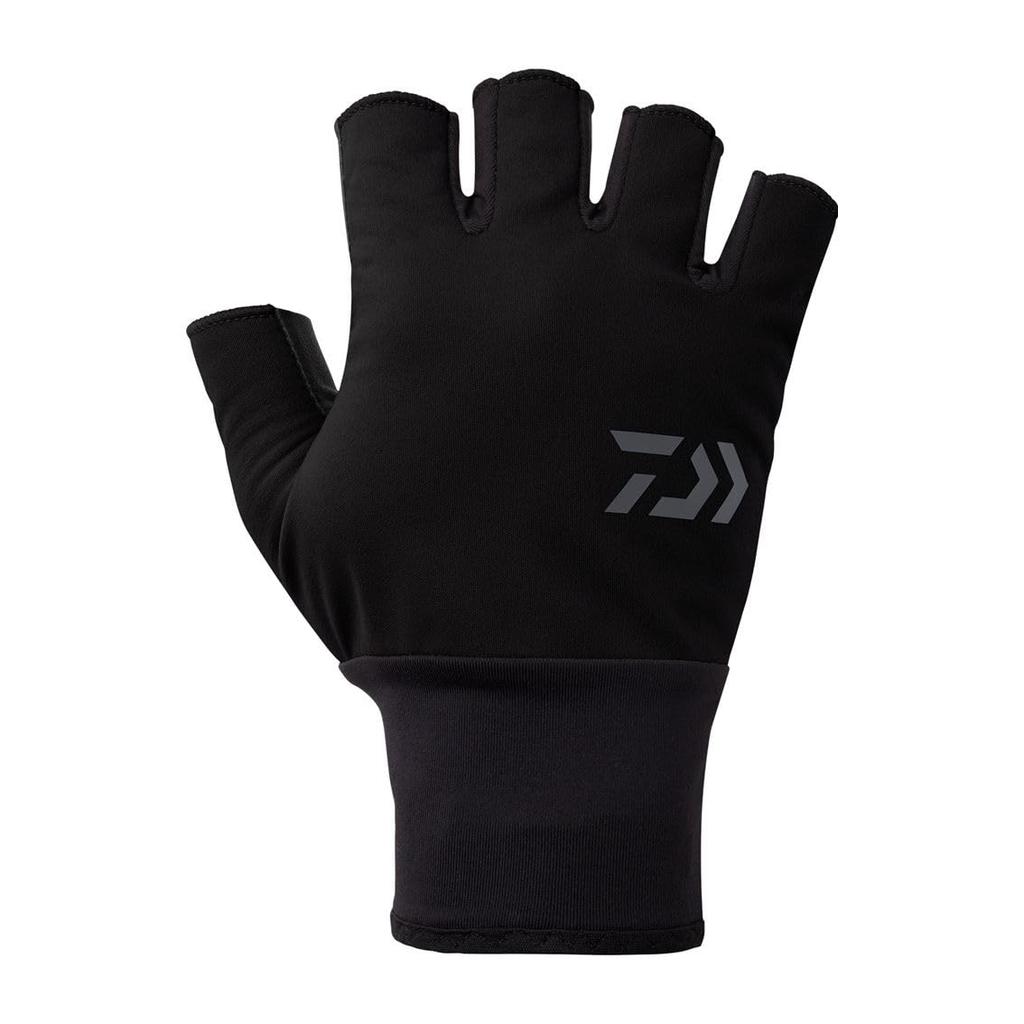 DAIWA Windproof Beltless XL Gloves, 5-Piece Cut, DG-8125W, Black,