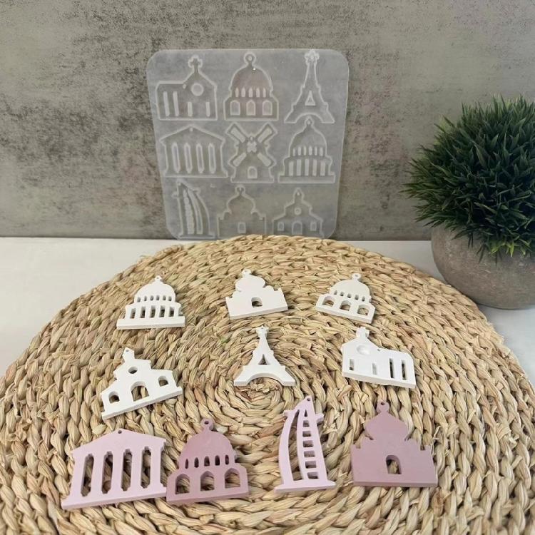 Flexible Castles Silicone Mold Jewelry Making Tool Personalized Earrings Mould Reusable Ear Pendants Crafting Mold