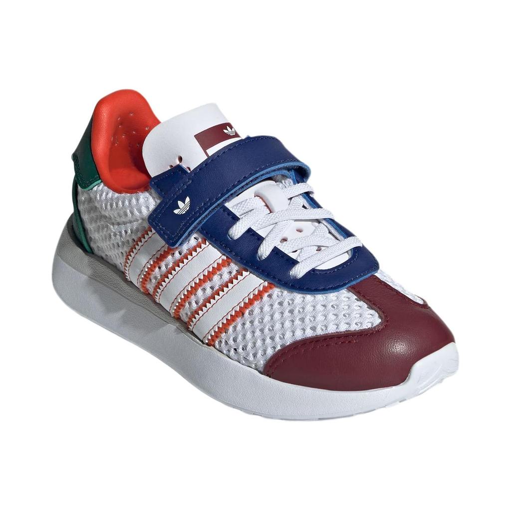 Adidas Originals Country Xlg Tela Cómodo Versátil Absorción de Impactos Duradero Top Bajo Zapatos Casuales para Niños Zapatos Casuales para Niños Blanco Naranja Rojo IF6897