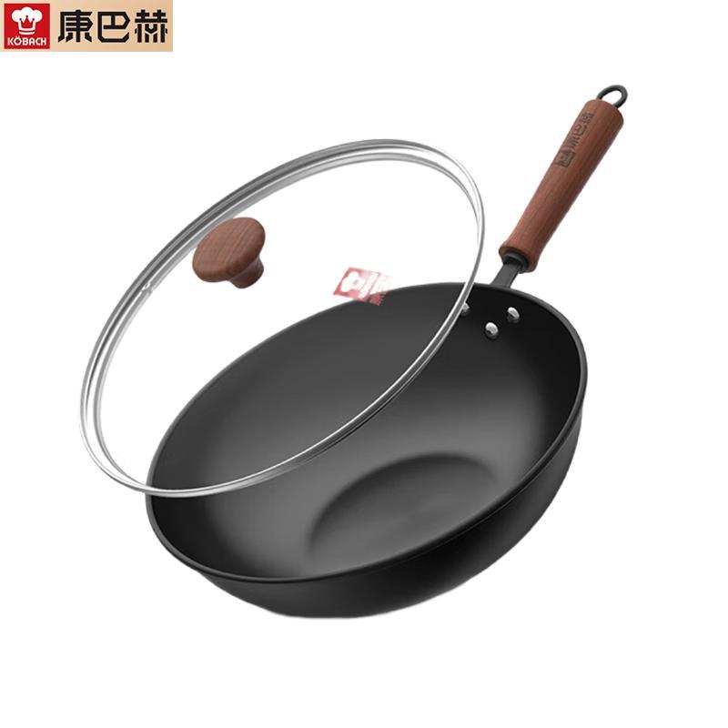 Kangbahe Non-Coated Flat Bottom Wrought Iron Wok