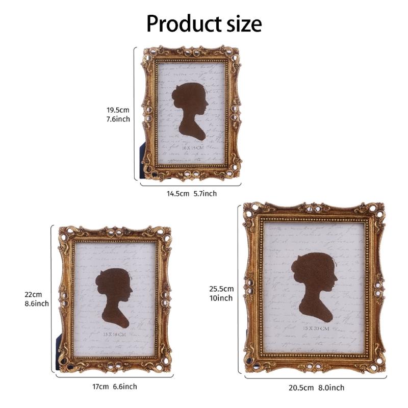 Antique Ornate Square Photo Frame for Tabletop Wall Display,Retro Picture Frame,Decorative Photo Frame Home Decors