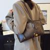 Large Capacity Retro PU Underarm Bag with Pendants Tote Bag Trendy Armpit Bag Shopping