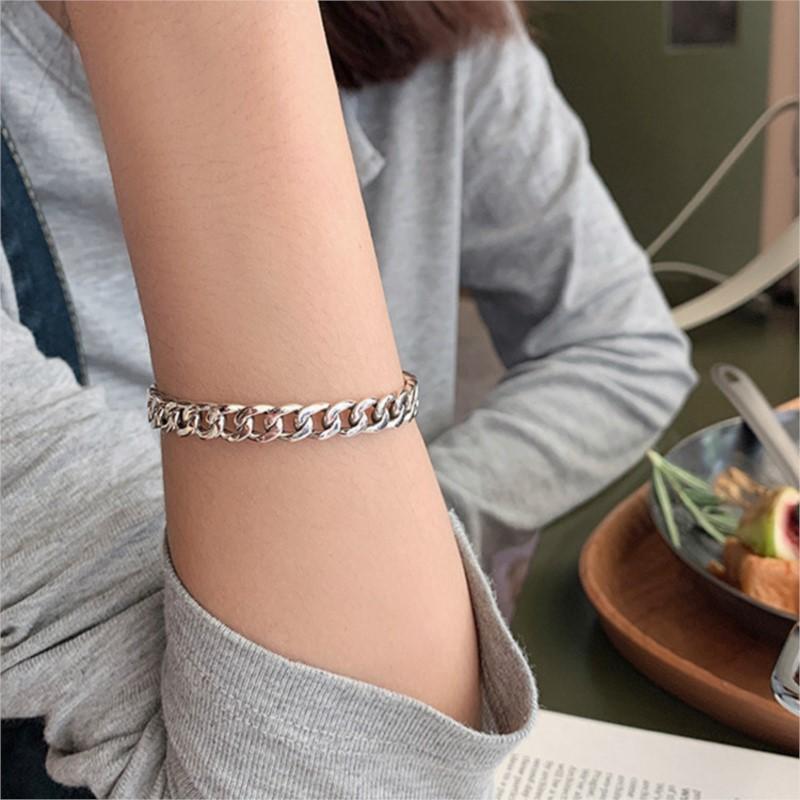 Fashion Twisted Rope Bangle 925 Sterling Silver Jewelry Simple Design Ins Trendy Retro Chain Opening Bracelets TYB637