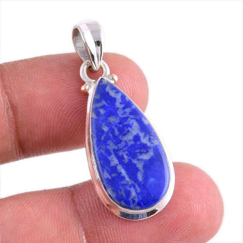 

Natural Lapis Lazuli Gemstone Handmade 925 Solid Silver Gift Pendant 1.50 S9r65