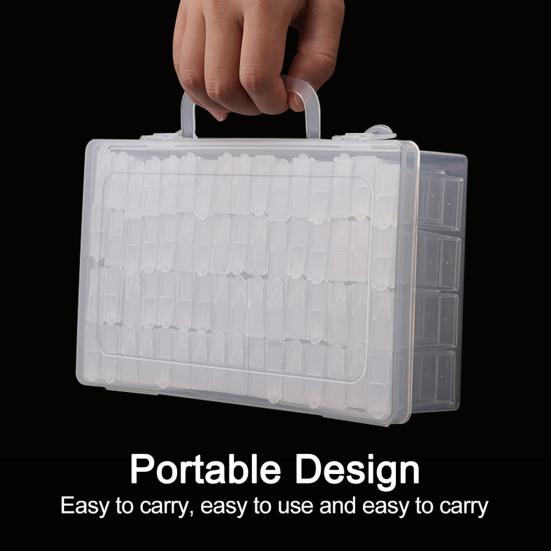 Bead Storage Box Large Capacity Multiple Compartments Transparent Design Rhinestones Painting Storage Container