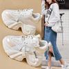 Showing feet little dad shoes women's 2025 autumn new sports and leisure shoes versatile platform white shoes, sports and leisure