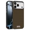 ABEEL For iPhone 17 Pro Max Case Compatible with MagSafe Printed PC TPU Aluminum Alloy Leather Phone Cover