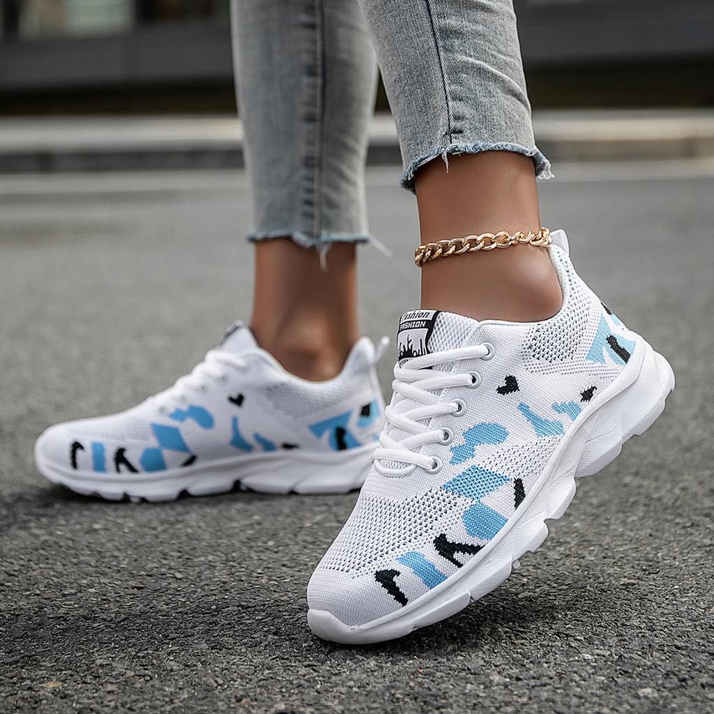 Mode Sneaker Damen Frühling Herbst Mode Damen Mesh Schnürer Atmungsaktiv Bequem Flache Schuhe Plateau Zapatos De Mujer 36-42