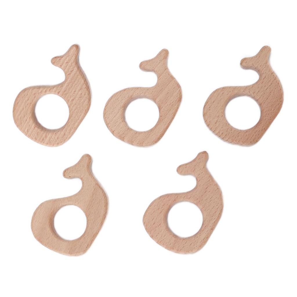 5Pcs Baby Wooden Teether Beech Safe NonToxic Sturdy Cute Snails DIY Jewelry Accessories