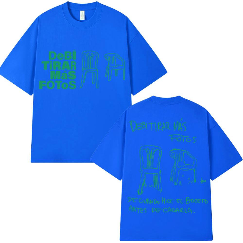 

DTMF Fotos Print T-Shirt Bad Bunny Women Album Short Sleeve Oversized Cotton Casual Tees Streetwear 3XL