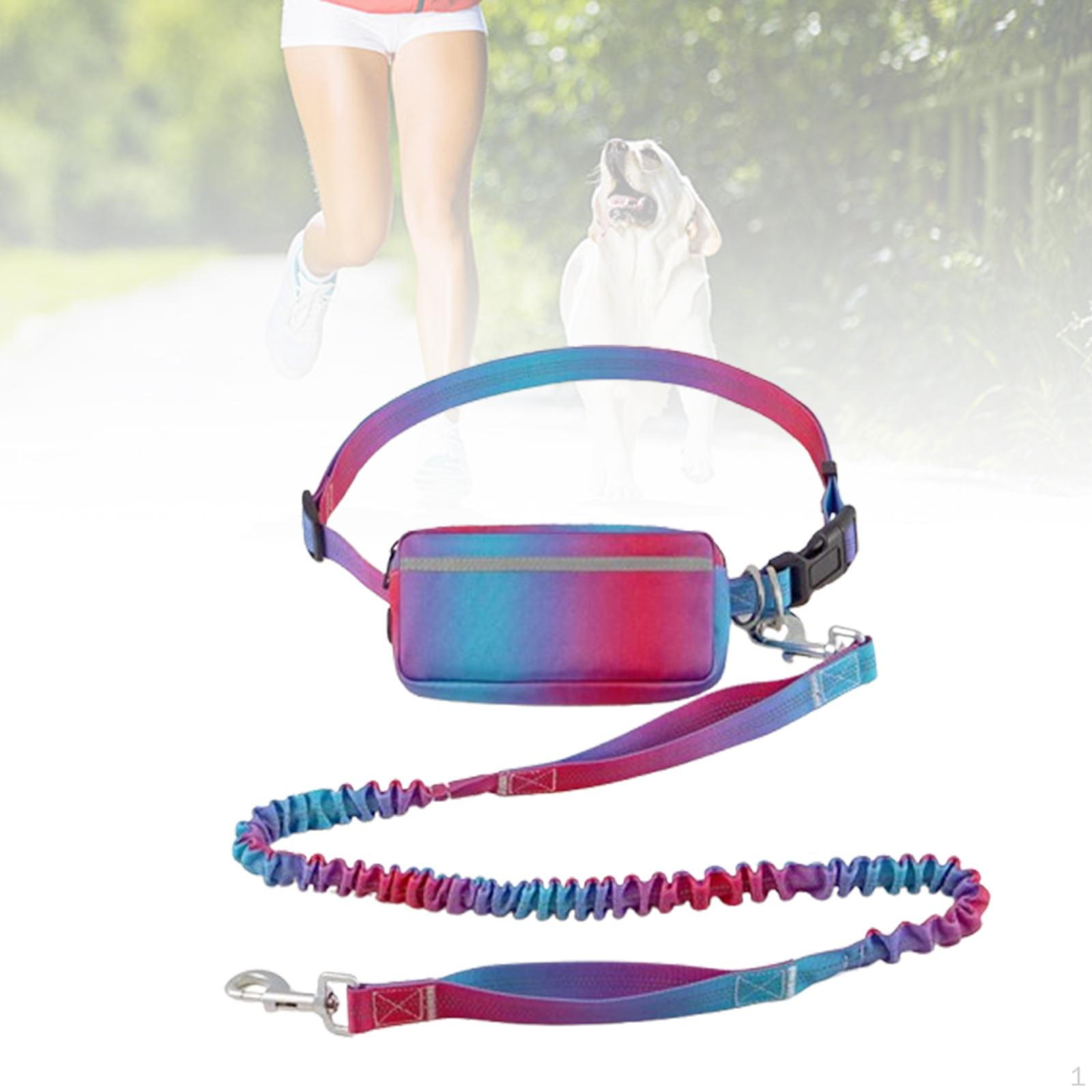 

Поводок для собак с сумкой Hands Free Jogging Pet Supplies Светоотражающий шов красный
