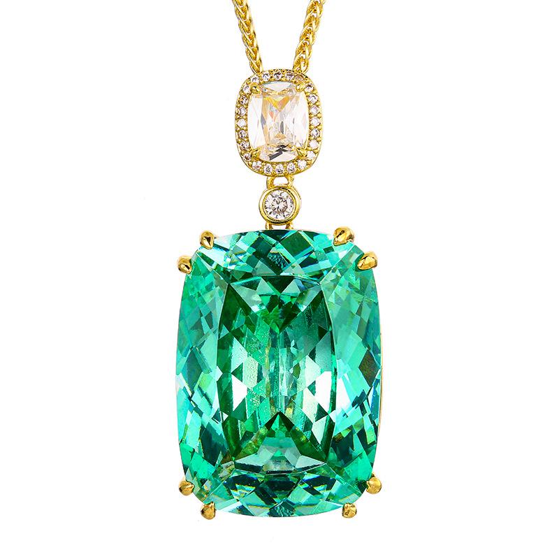 Jewelry Simulation Para Green Luxury Gold Pendant Main Stone 20 * 28