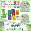 Cartoon Dinosaur Theme Cake Toppers Cute Dino Balloon Decorations Banner Tableware Set Birthday Party Supplies Baby Shower Favor