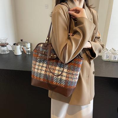 Tasche mit großem Fassungsvermögen Damen 2025 Herbst und Winter neue Schultertasche Retro-Textur Pendler-Schulter-Bucket-Tasche