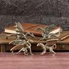 Vintage Winged Dragon Brass Ornaments Copper Dragon with Wing Figurine Collectible Bronze Carved Sculpture for Living Room Bookshelf Desktop Decor