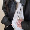Flowers Beads Irregular Red Black Enamel Love Heart Pendant Necklaces for Women Adjustable Rope Chain Chokers Jewelry